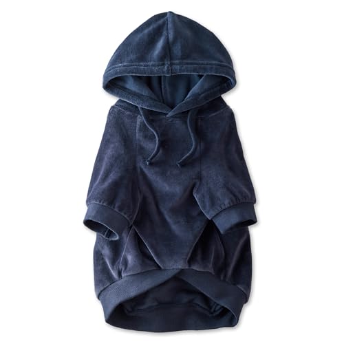 Pet Passion Hunde-Kapuzenpullover aus Bio-Baumwolle für kleine, mittelgroße und große Hunde, Marineblau, Größe L von pet passion