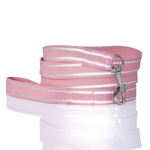 Pet Passion Verstellbares, reflektierendes Hundehalsband für kleine, mittelgroße und große Hunde, Rosa, Größe S von pet passion