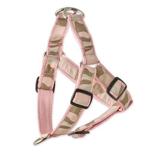 Pet Passion Verstellbares Hundegeschirr aus recyceltem Band für alle Hunderassen, Camo-Pink, Größe XL von pet passion