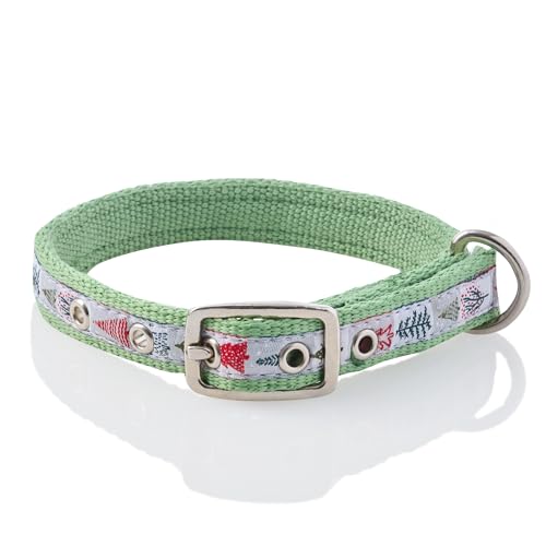 Pet Passion Verstellbares Hundehalsband aus recyceltem Band für alle Hunderassen, Piney Holiday, Größe L von pet passion