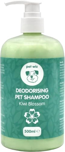 Super Deodorant Shampoo für Tiere mit Kiwiblüte | reinigt, pflegt, desodoriert und schützt die Haut | mit Natron, Kamillenextrakt und Vitamin B5, 500 ml von pet wiz