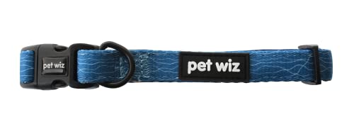 Verstellbares Hunde Halsband mit Neopren-Polsterung, mit strapazierfähigem D-Ring, in bezaubernden Designs (Pfotenwellen, Größe XL) von pet wiz