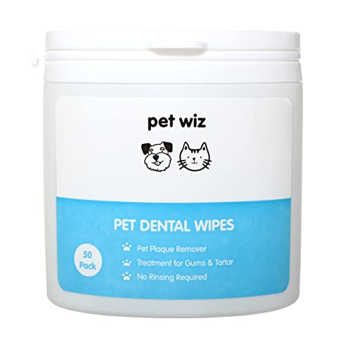 Dental Finger Tücher mit Spearmint Öl für Hunde & Katzen Entfernt Plaque & Zahnstein, Pflege für Zahnfleisch & Kein Spülen erforderlich von pet wiz