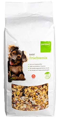 petifool Barf Früchtemix für Hunde 1kg - Früchtemischung als Barf Ergänzungsfutter - Naturprodukt ohne künstliche Zusätze - glutenfreies & getreidefreies Hundefutter - Barf Zuatz - Barfen für Hunde von petifool