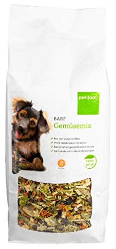 petifool Barf Gemüsemix für Hunde 900g - Gemüseflocken als Barf Ergänzungsfutter - Naturprodukt ohne künstliche Zusätze - glutenfreies & getreidefreies Hundefutter - Barf Zuatz - Barfen für Hunde von petifool