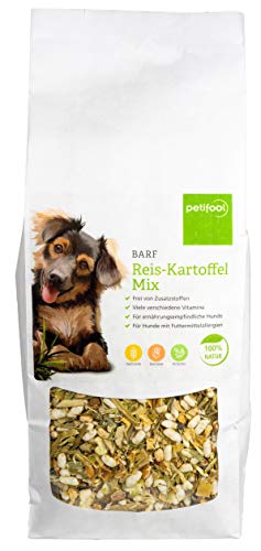 petifool Barf Reis-Kartoffel-Mix für Hunde 600g - Flocken als Barf Ergänzungsfutter - Naturprodukt ohne künstliche Zusätze - Barf Zuatz - Barfen für Hunde von petifool