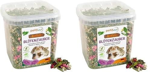 petifool Blütenzauber 360g - Ergänzungsfutter für Nager - natürliches Nagerfutter für Kaninchen, Meerschweinchen, Hamster, Chinchilla & mehr - ohne künstliche Zusätze - 100% Natur -artgerechtes Futter von petifool