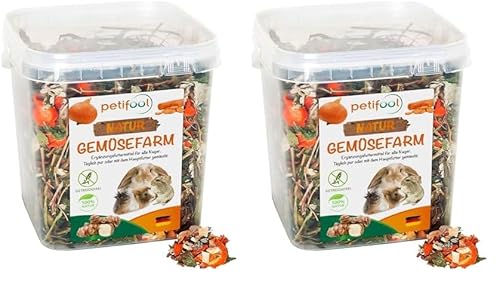 petifool Gemüsefarm 500g - Ergänzungsfutter für Nager - natürliches Nagerfutter für Kaninchen, Meerschweinchen, Hamster, Chinchilla & mehr - ohne künstliche Zusätze - 100% Natur - artgerechtes Futter von petifool