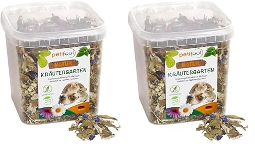 petifool Kräutergarten 400g - Ergänzungsfutter für Nager - natürliches Nagerfutter für Kaninchen, Meerschweinchen, Hamster, Chinchilla & mehr - ohne künstliche Zusätze - 100% Natur-artgerechtes Futter von petifool