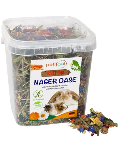 petifool Nager-Alleinfutter "Nager Oase", natürliches und gesundes Kaninchenfutter, 1er Pack (1 x 350 g) von petifool