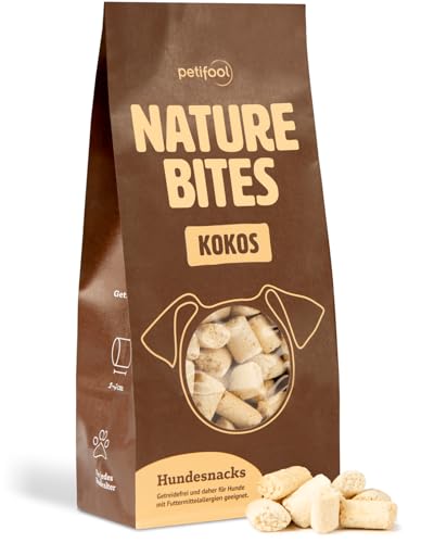 petifool Nature Bites Kokos | natürlicher Hundesnack | Kokos, Banane und Apfel | Ohne künstliche Zusätze | Getreidefrei | Vegan | 200g | Aus Deutscher Herstellung von petifool