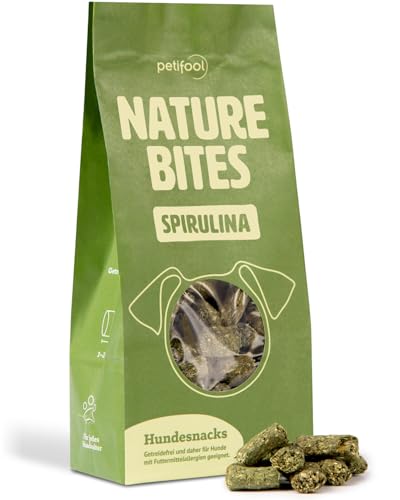 petifool Nature Bites Spirulina | natürlicher Hundesnack | Spirulina und Algen | Ohne künstliche Zusätze | Getreidefrei | Vegan | 200g | Aus Deutscher Herstellung von petifool