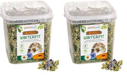 petifool Winterfit 430g - Ergänzungsfutter für Nager - natürliches Nagerfutter für Kaninchen, Meerschweinchen, Hamster, Chinchilla & mehr - ohne künstliche Zusätze - 100% Natur - artgerechtes Futter von petifool