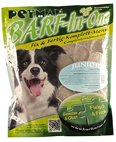 petman Barf-in-One Junior, 25 x 750g-Beutel, Tiefkühlfutter, gesunde, natürliche Ernährung für Hunde, Hundefutter, Barf, B.A.R.F. von petman