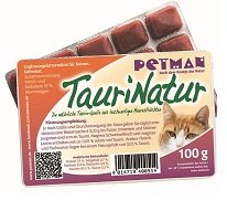 petman TauriNatur, 15 x 100g-Blister, Tiefkühlfutter, natürliche Ernährung für Katzen, Katzenfutter von petman