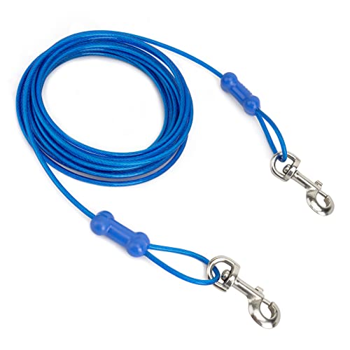 petphabet 20ft Kabelleine für Hunde bis 45kg, Haustier Tie-Out Leinen, Tie-Out Kabel Heavy Duty Dogs Kettenleinen für Hunde 6 Blau von petphabet