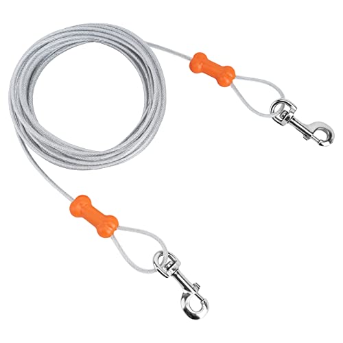 petphabet 20ft Kabelleine für Hunde bis 45kg, Haustier Tie-Out Leinen, Tie-Out Kabel Heavy Duty Dogs Kettenleinen für Hunde 6 silber von petphabet