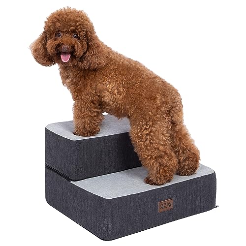 Pettycare Hundetreppe für kleine Hunde, Schaumstoff-Haustiertreppe extra breit für hohe Betten, Sofas und Stühle, DIY-Treppe, rutschfest, zusammenklappbar, Hundetreppe für große Hunde und Katzen, 2 von pettycare