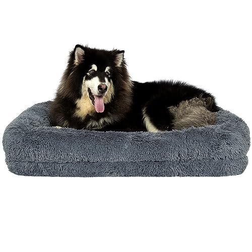 pettycare Hundebett, Plüsch, lang, 111,8 cm, Dunkelgrau von pettycare