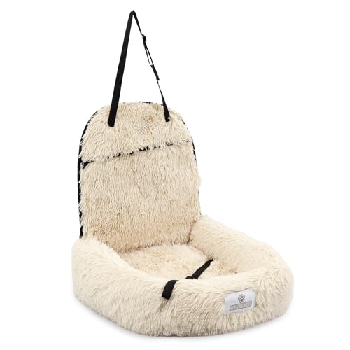 Pfoten&Nasen® 2 In 1 Orthopädisches Hunde Autositz Für Große, Mittelgroße und Kleine Hunde, Hundebett Auto, Hundesitz Auto Rückbank, Dog Car Seat, Hundekorb Auto. (Beige, 41X50X33cm) von pfoten&nasen