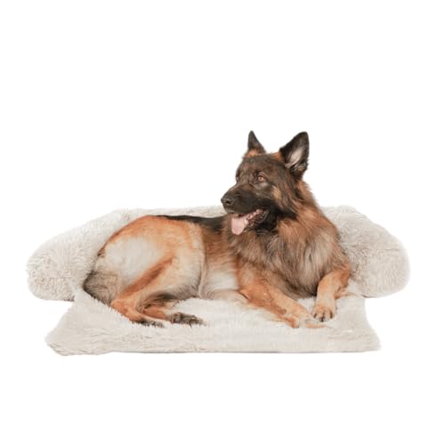 pfoten&nasen® Hundebett Sofa, Sofabett Hund, Sofaschutz Hund, Wasserdicht Hundematte Waschbar, Hundekissen für Große, Mittelgroße und Kleine Hunde, Hundesofa. (Beige, L - (105x95cm)) von pfoten&nasen