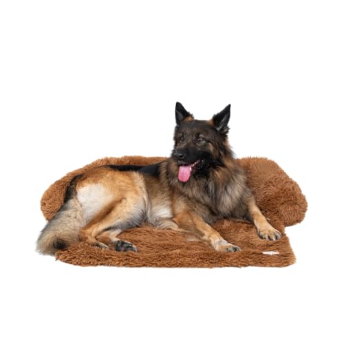 pfoten&nasen® Hundebett Sofa, Sofabett Hund, Sofaschutz Hund, Wasserdicht Hundematte Waschbar, Hundekissen für Große, Mittelgroße und Kleine Hunde, Hundesofa. (Braun, L - (105x95cm)) von pfoten&nasen