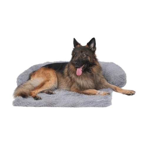 pfoten&nasen® Hundebett Sofa, Sofabett Hund, Sofaschutz Hund, Wasserdicht Hundematte Waschbar, Hundekissen für Große, Mittelgroße und Kleine Hunde, Hundesofa. (Hellgrau, L - (105x95cm)) von pfoten&nasen