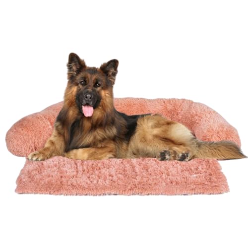 pfoten&nasen® Hundebett Sofa, Sofabett Hund, Sofaschutz Hund, Wasserdicht Hundematte Waschbar, Hundekissen für Große, Mittelgroße und Kleine Hunde, Hundesofa. (Rosa, L - (105x95cm)) von pfoten&nasen