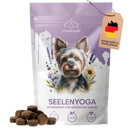 pfotenkumpels Seelenyoga | Beruhigungs-Snacks für Hunde I Mit Baldrian & Johanneskraut I Pflanzliches Beruhigungsmittel bei Angst, Stress & Silvester von pfotenkumpels