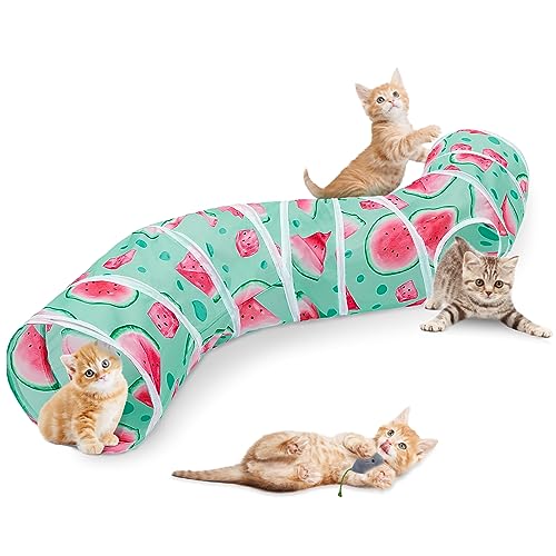 pickyNproud Katzentunnel, S-Form Katzentunnel für Indoor Katzen Faltbare Katzenspielzeug Niedliche Katzenröhre mit Maus Spielzeug Haustier Katze Stuff von pickyNproud