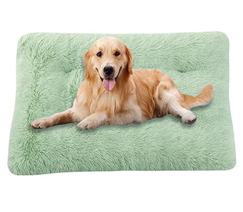 ping bu Große Hundebett-Matratze, ultraweiche, flauschige Hundematratze, rutschfest, waschbar, Hundebett, mittelgroß, Angstlinderung, Baumwolle, Hundekissen (XXL-110 x 75 cm, grün) von ping bu