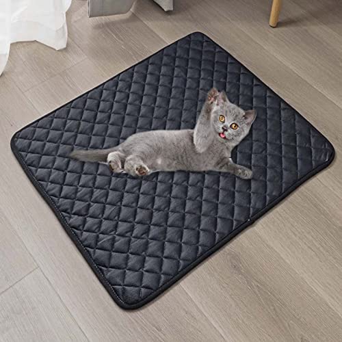 ping bu Haustiermatte, Hundebettmatte, wasserdichte Hundeboxen-Matratze, rutschfeste Katzen-Schlafmatte, wiederverwendbare Trainingspads für drinnen und draußen, Katzen, Hunde (150 x 100 cm, schwarz) von ping bu