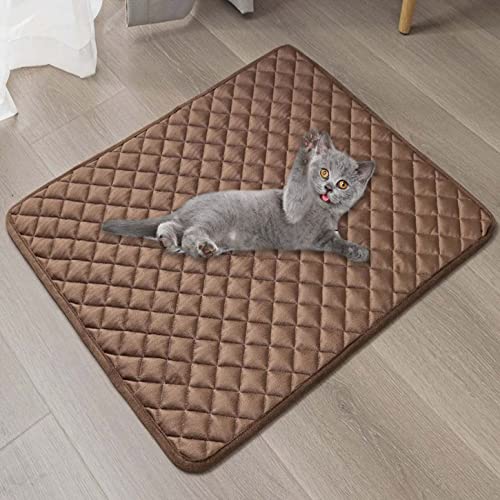 ping bu Haustiermatte, Hundebettmatte, wasserdichte Hundeboxen-Matratze, rutschfeste Katzen-Schlafmatte, wiederverwendbare Trainingspads für drinnen und draußen, Katzen, Hunde (50 x 40 cm, Kaffee) von ping bu