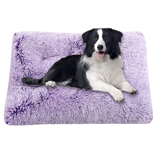 ping bu Hundebett-Matratze, großes Hundebett, rutschfest, waschbar, beruhigendes Hundekissen für kleine, mittelgroße und große Katzen, Hunde, Kätzchen, Welpen (110 x 75 cm, Violett) von ping bu