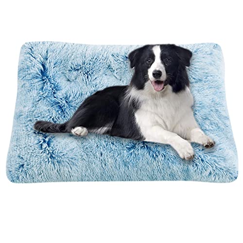 ping bu Hundebett-Matratze, großes Hundebett, rutschfest, waschbar, beruhigendes Hundekissen für kleine, mittelgroße und große Katzen, Hunde, Kätzchen, Welpen (65 x 50 cm, blau) von ping bu