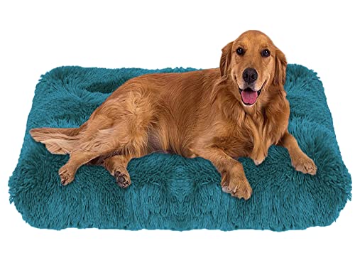 ping bu Weiches Plüsch-Hundebett, Größe M, extra groß, Hundebett, Matratze, waschbar, flauschig, gemütlich, Hundekissen, beruhigend, Katze, Hundebett, Matte (M-56 x 50 cm, Blau A) von ping bu