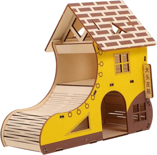 pistro Holz Hamster Versteck Chinchilla Spielhaus, Meerschweinchen Log Spielzeug, Kleintier Laufstall und verstecktes Haus für Hamster, Ratten und andere kleine Haustiere von pistro