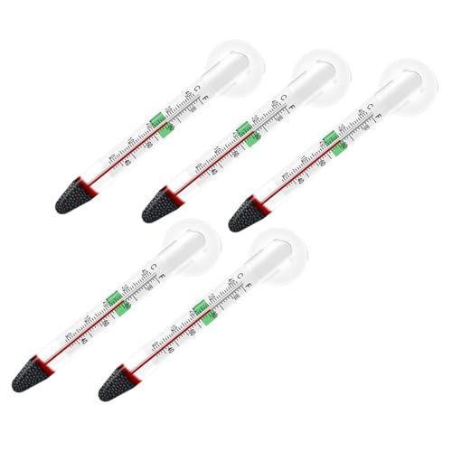pistro Schwimmendes Thermometer mit Saugnapf für Süß- und Salzwasseraquarien, präzises hängendes Design, 5 Stück pistro Schwimmendes Thermometer mit Saugnapf für Süß- und Salzwasseraquarien, präzises hängendes Design, 5 Stück von pistro