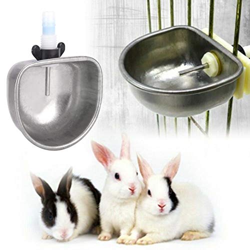 10 Sets Haustier-Futterspender, Wasser-Futterspender, Kaninchen-Trinkwassernapf, Nippeltränke-Napf, Edelstahl-Kaninchentrinker-Trinkwassernapf, Fütterungszubehör für Marder Fox (-3112200012512) von plplaaoo