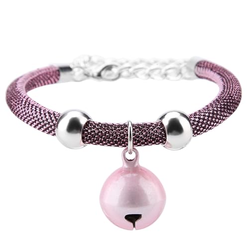 Nylon Katze Glocke Kragen Japanischen stil Kätzchen Pet Halskette Verlängerung Kette Rosa blau rot Weiß verstellbar kleines Haustier (Prosty proszek) von plplaaoo