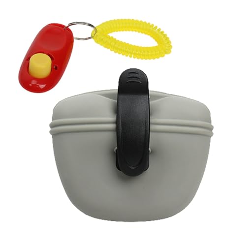 plsyyuw Haustier-Clicker für das Hundetraining,Trainings-Clicker für Haustiere und Katzen,Leckerlibeutel für Hunde mit Clicker | Leichte Haustier-Leckerli-Tasche mit Handschlaufe für Hunde, Katzen, von plsyyuw