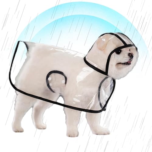 plsyyuw Hunde-Regenjacke,Hunde-Regenmantel - Tragbarer transparenter Hunderegenmantel | wasserdichte Haustier-Regenmäntel, tragbarer transparenter Hunde-Regenmantel, Regenjacke für Hunde von plsyyuw