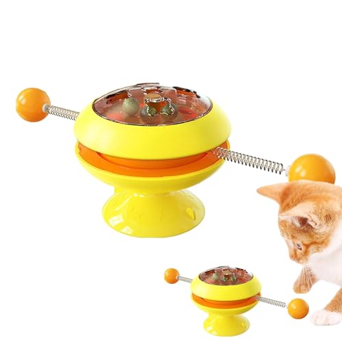 plsyyuw Katzenminze-Spinner-Spielzeug, Katzenspielzeug für Indoor-Katzen mit Saugnapf – Katzenspielzeug für Indoor-Katzen, Katzen-Zahnbürstenspielzeug, interaktiver Ball, Katzenminze, von plsyyuw