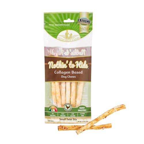 Fieldcrest Farms 30 Pack of Nothin' to Hide Chicken Stix Dog Chew, Small, Digestible Rawhide Alternative Treats von Fieldcrest Farms