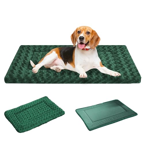 Hundebettunterlage für kleine/mittelgroße/große Hunde, weich, langlebig, waschbar und rutschfest, wendbar, Hundehütte, Katzenbett (Magic Circle Green, S (24 x 18 x 1,5) von pobopobo