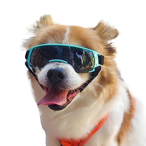 Haustierbrille | Brillen für Haustiere mit verstellbarem Riemen,Hundesonnenbrille, UV-Schutz, Wind, Staub, Nebel, für mittelgroße oder große Hunde Pologmase von pologmase