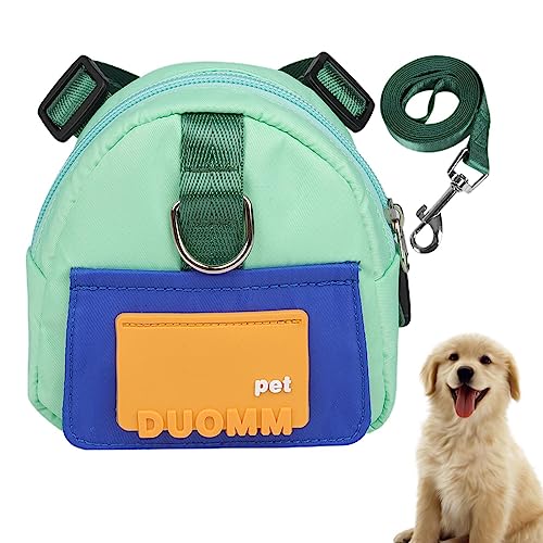 pologmase Hundegeschirr-Rucksack - -Hunderucksack,Schultasche für Welpen, Doppel-D-Ring und verdeckter Müllbeutel für Komfort, geeignet für Hu, Samojede und Golden Retriever von pologmase