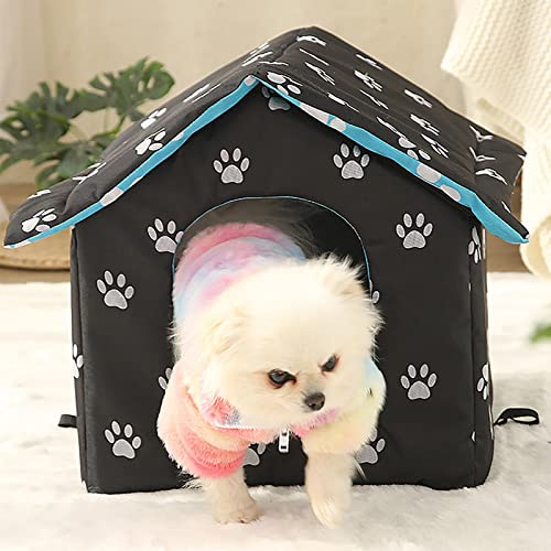 pologmase Hundehütte Outdoor, Katzenhaus Wasserdicht, Outdoor Haustierhaus, Katzenhütte, Katzenhütten Für Draußen, Katzenbetten Für Indoor Katzen, Winddichtes Katzen-Hundebett von pologmase