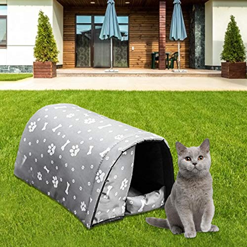 pologmase Hundehütte Outdoor, Katzenhaus Wasserdicht, Outdoor Haustierhaus, Katzenhütte, Katzenhütten Für Draußen, Katzenbetten Für Indoor Katzen, Winddichtes Katzen-Hundebett von pologmase