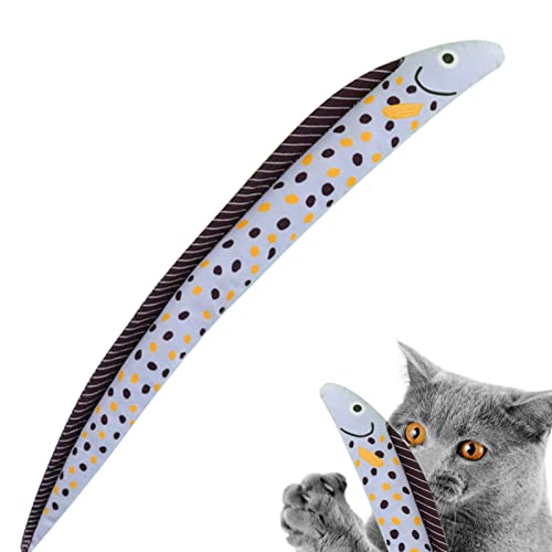 pologmase Katzenspielzeug Fisch, simulierter Fisch für Katzen mit Klangpapier, weiches und waschbares Kätzchenspielzeug, interaktives Katzenspielzeug, Kauspielzeug für Zahnen für Katzen von pologmase